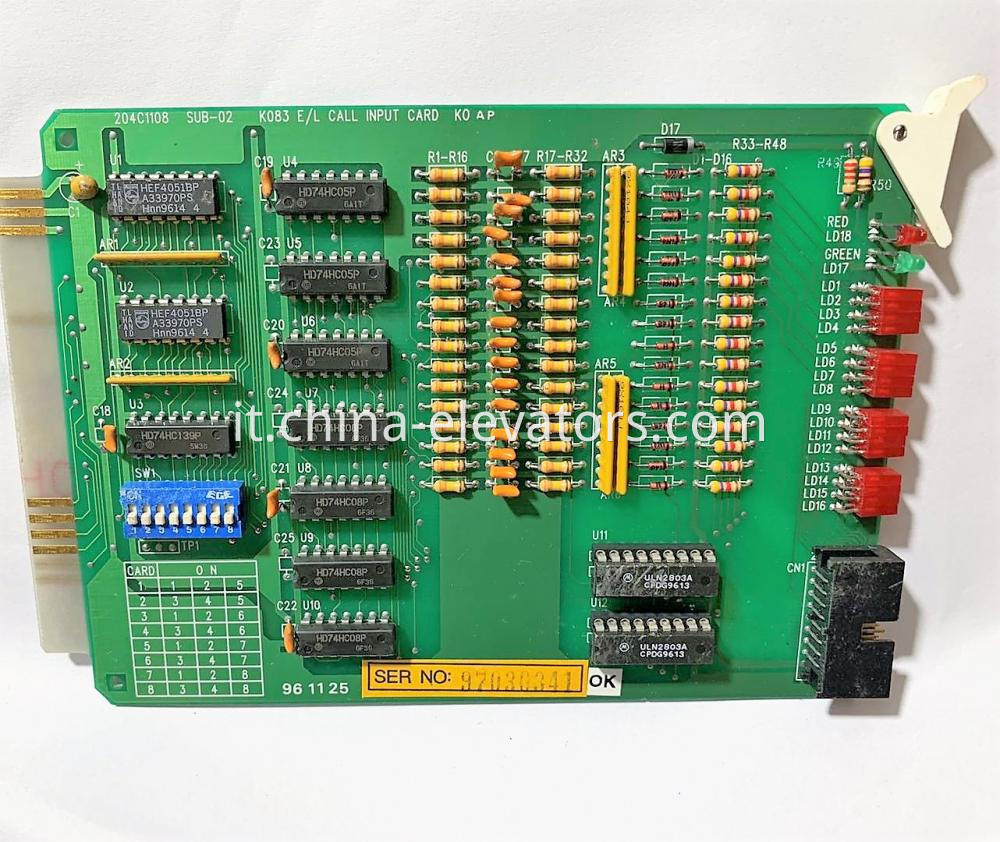 Hyundai Elevator SUB-02 K083 E/L CALL INPUT CARD K0 AP